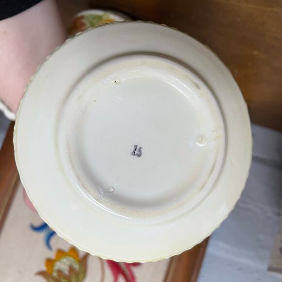 Vintage 60s 70s Metlox Della Robbia cream and sugar set pitcher and bowl - Picture 3 of 5